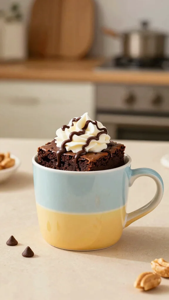 13 Small Batch Baking Recipes No Leftovers, No Waste - 7. Peanut Butter Mug Brownie 1