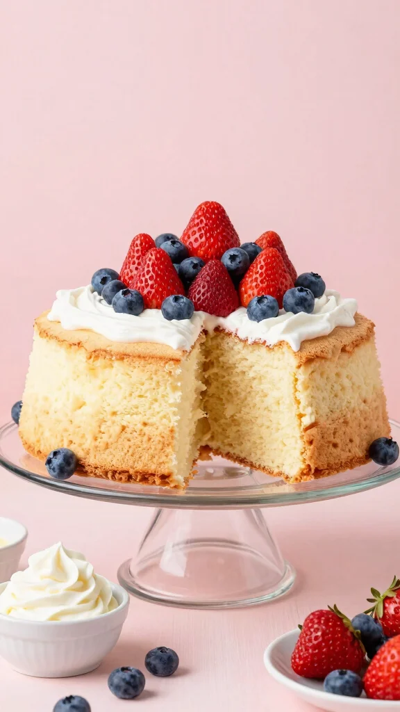 13 Vintage Cake Recipes Classic Flavors from Decades Past - 7. Angel Food Cake with Fresh Berries 1