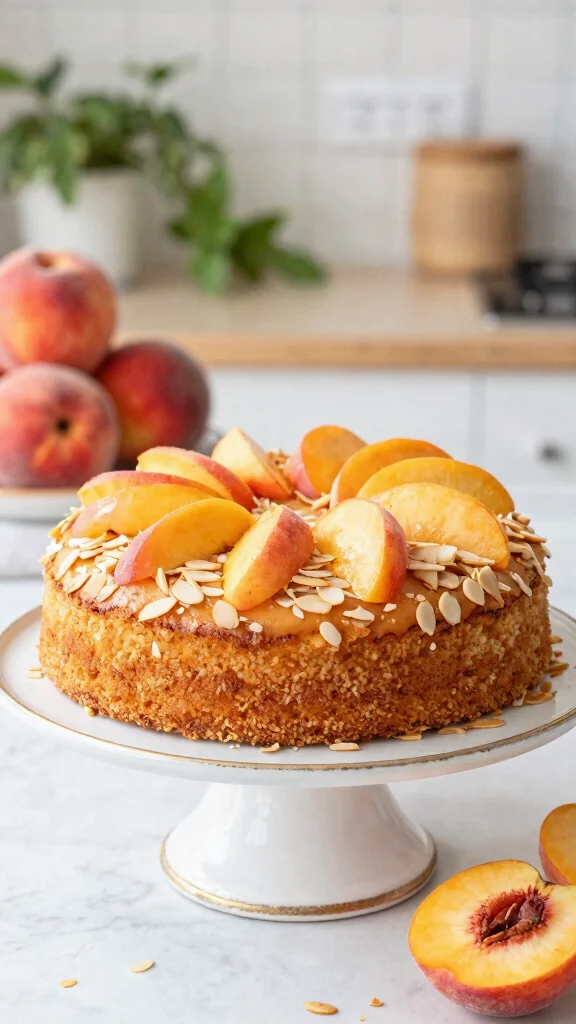 14 Cake Recipes with Fruit: Fresh, Juicy and Irresistible - 3. Peachy Almond Cake 1