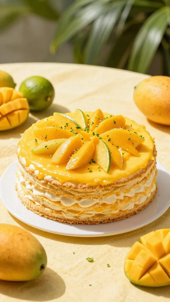 14 Cake Recipes with Fruit: Fresh, Juicy and Irresistible - 6. Mango Lime Chiffon Cake 1