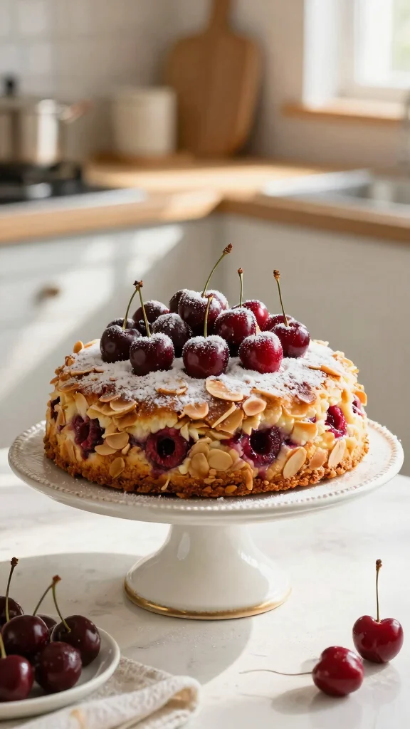 14 Cake Recipes with Fruit: Fresh, Juicy and Irresistible - 8. Cherry Almond Cake 1
