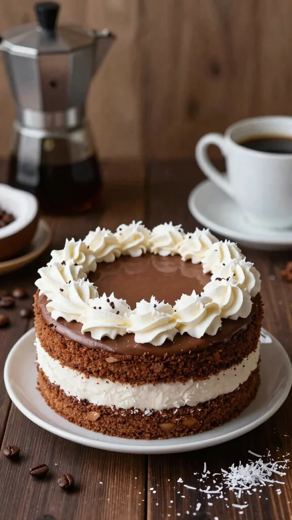 14 Dairy Free Cake Recipes Rich, Moist and Delicious - 13. Mocha Coconut Cake 1
