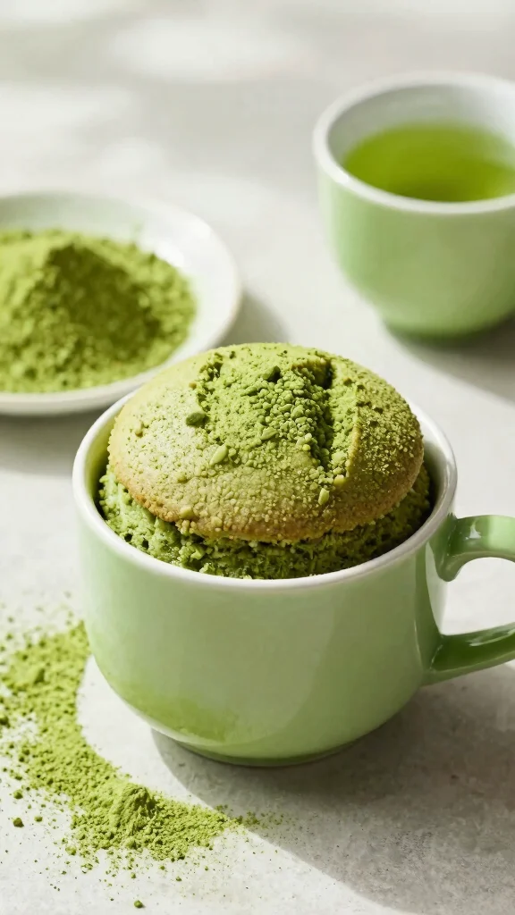 14 Single Serving Baking Recipes Just for You - 10. Matcha Green Tea Mug Cake 1