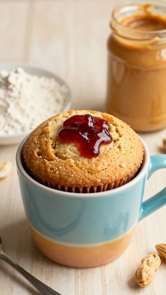 14 Single Serving Baking Recipes Just for You - 11. Peanut Butter & Jelly Mug Cake 1