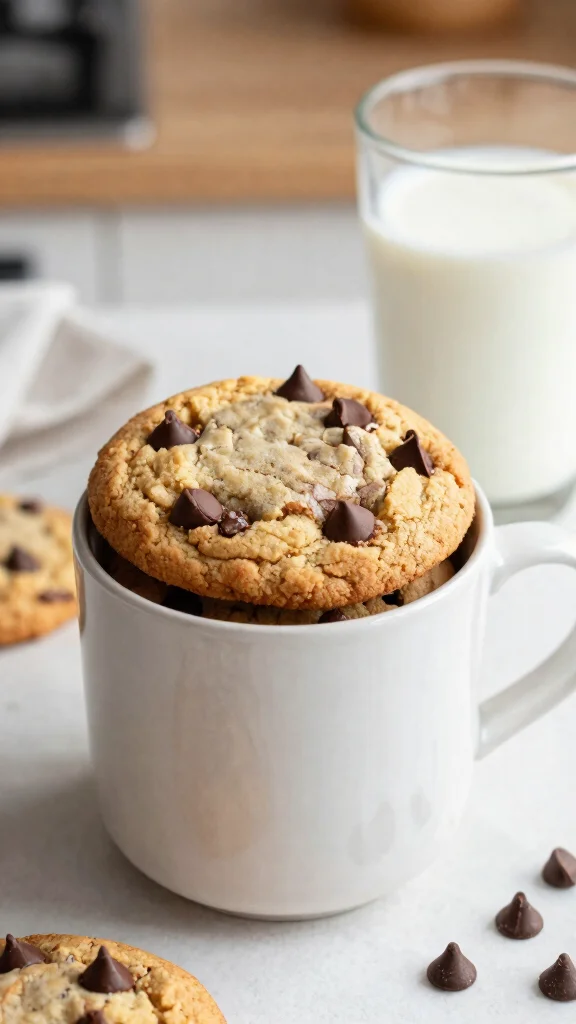 14 Single Serving Baking Recipes Just for You - 14. Easy Chocolate Chip Cookie in a Mug 1