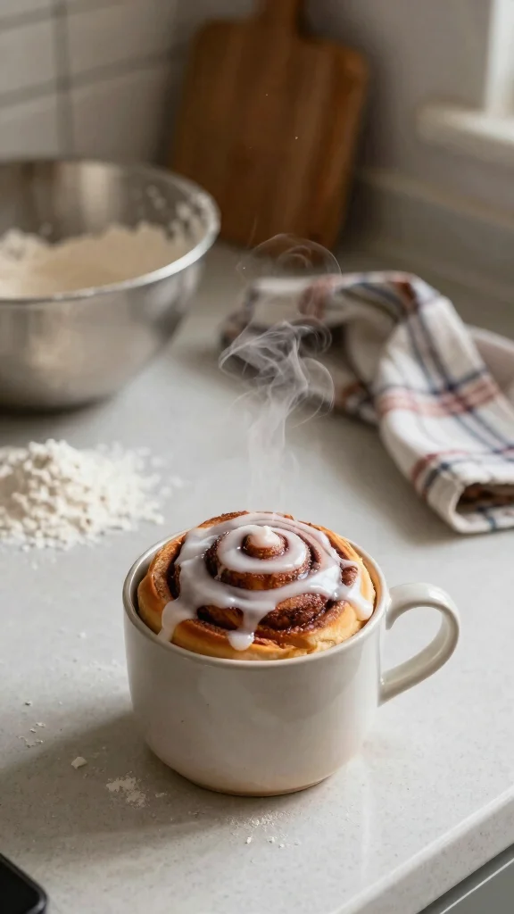 14 Single Serving Baking Recipes Just for You - 5. Cinnamon Roll in a Mug 1