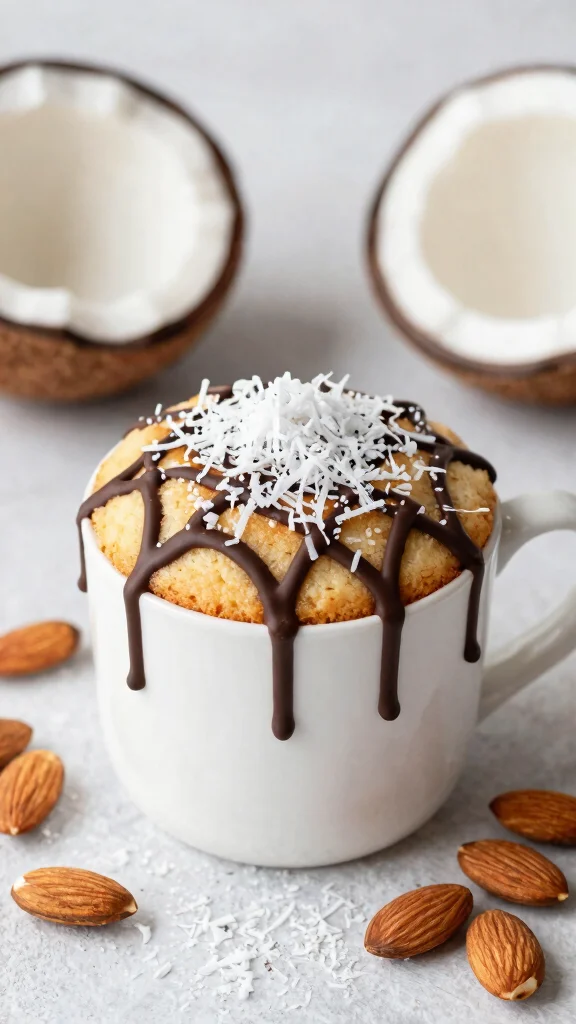 14 Single Serving Baking Recipes Just for You - 8. Almond Joy Mug Cake 1