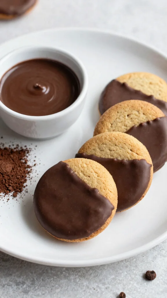 15 Baking Recipes to Sell at Markets and Bake Sales - 13. Chocolate-Dipped Vegan Shortbread Cookies 1
