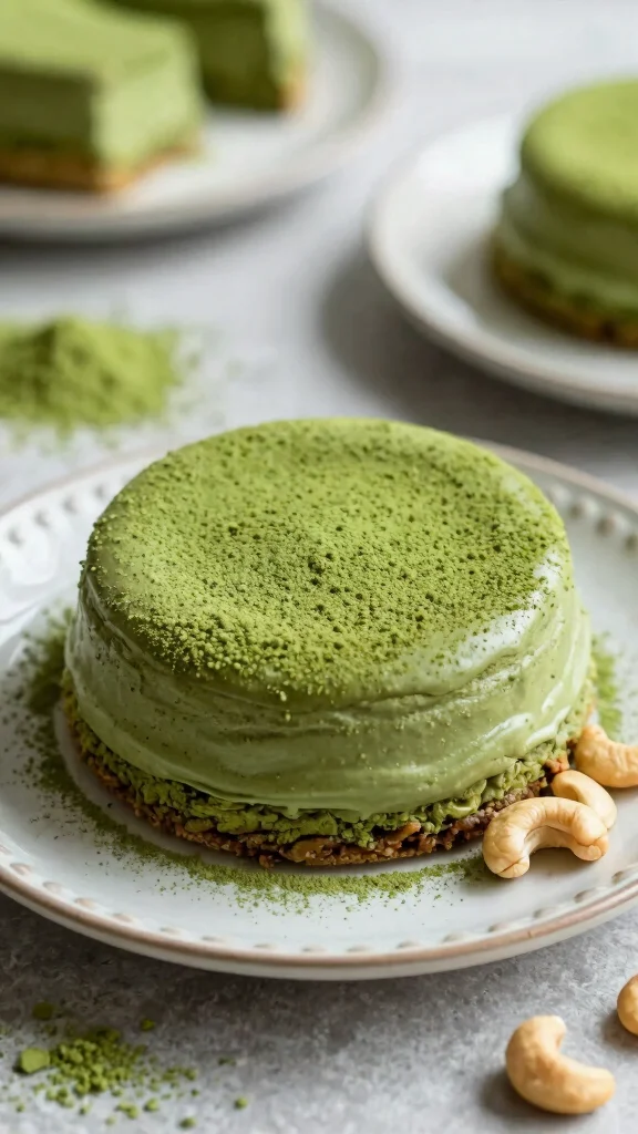 15 No Bake Cake Recipes Perfect for Hot Summer Days - 10. Green Matcha Cashew Cake 1