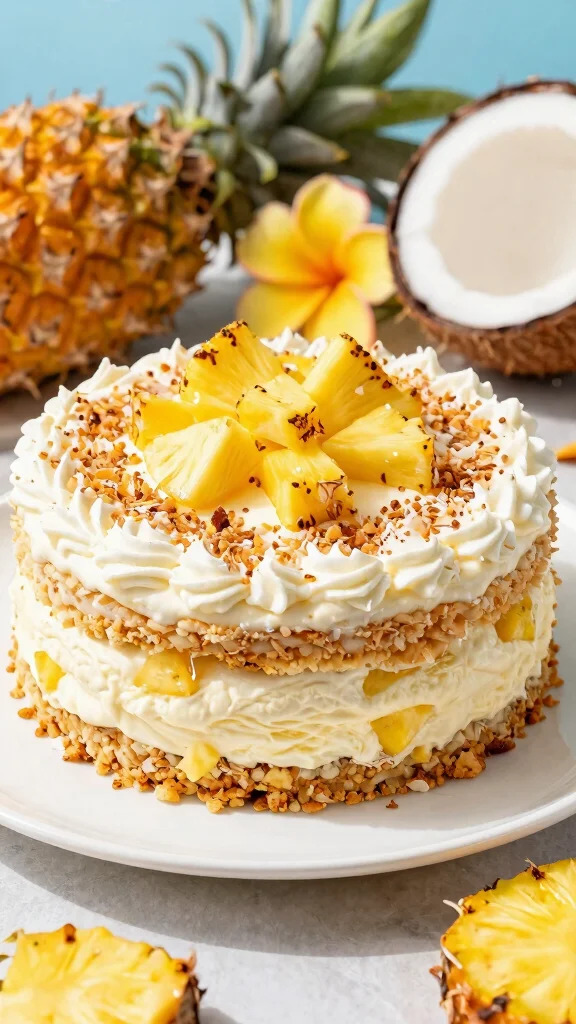15 No Bake Cake Recipes Perfect for Hot Summer Days - 5. Tropical Pineapple Coconut Cream Cake 1
