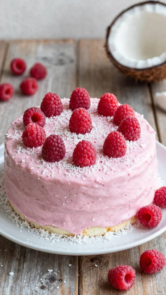 15 No Bake Cake Recipes Perfect for Hot Summer Days - 7. Raspberry Coconut Bliss Cake 1