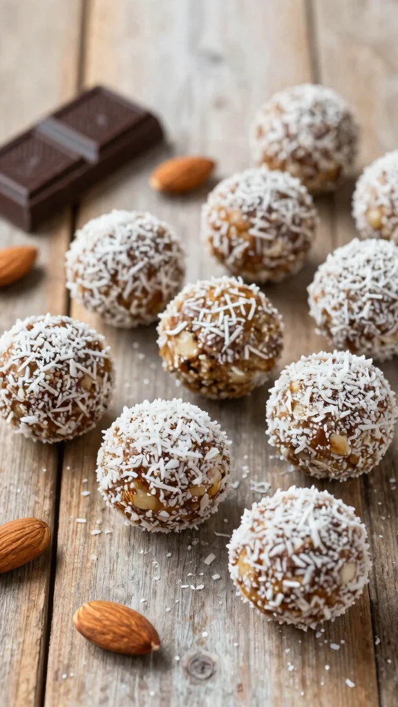 15 No Bake Recipes Perfect for When You Skip the Oven - 12. Almond Joy Energy Balls 1