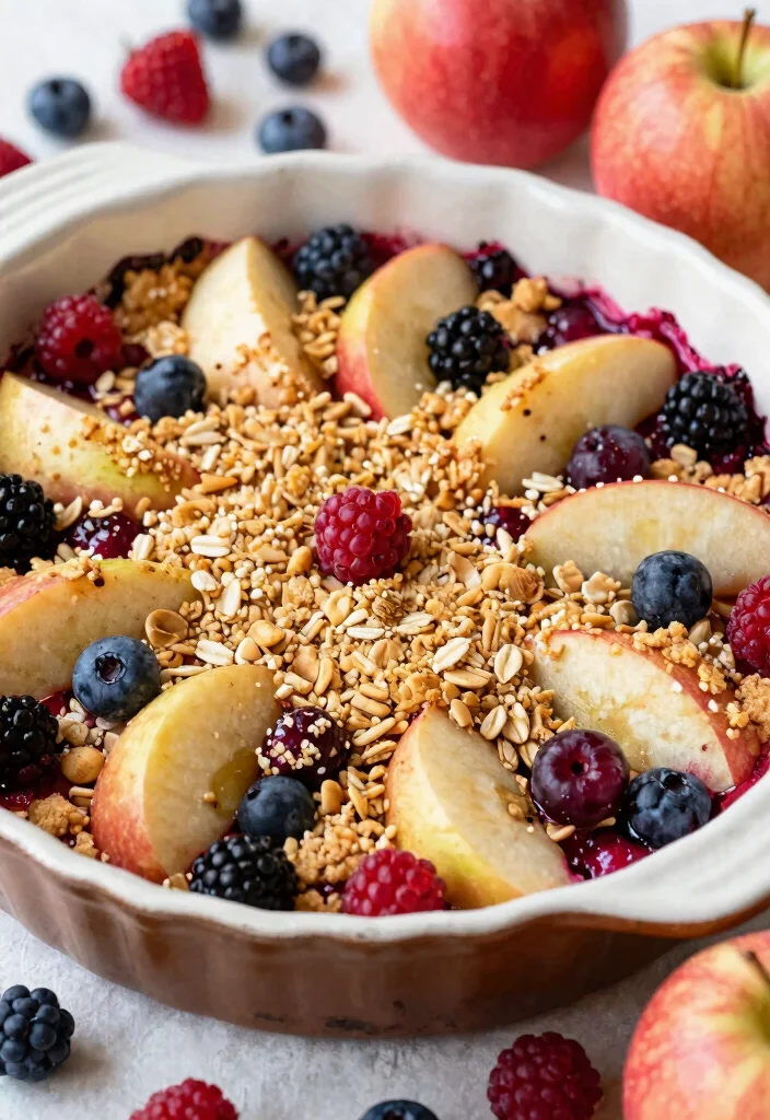 10 Easy Gluten Free Apple Crumble Recipes Crispy Topping and Juicy Filling - 5. Berry-Apple Crumble Fusion 1