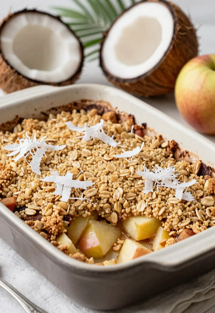 10 Easy Gluten Free Apple Crumble Recipes Crispy Topping and Juicy Filling - 7. Tropical Coconut Apple Crumble 1