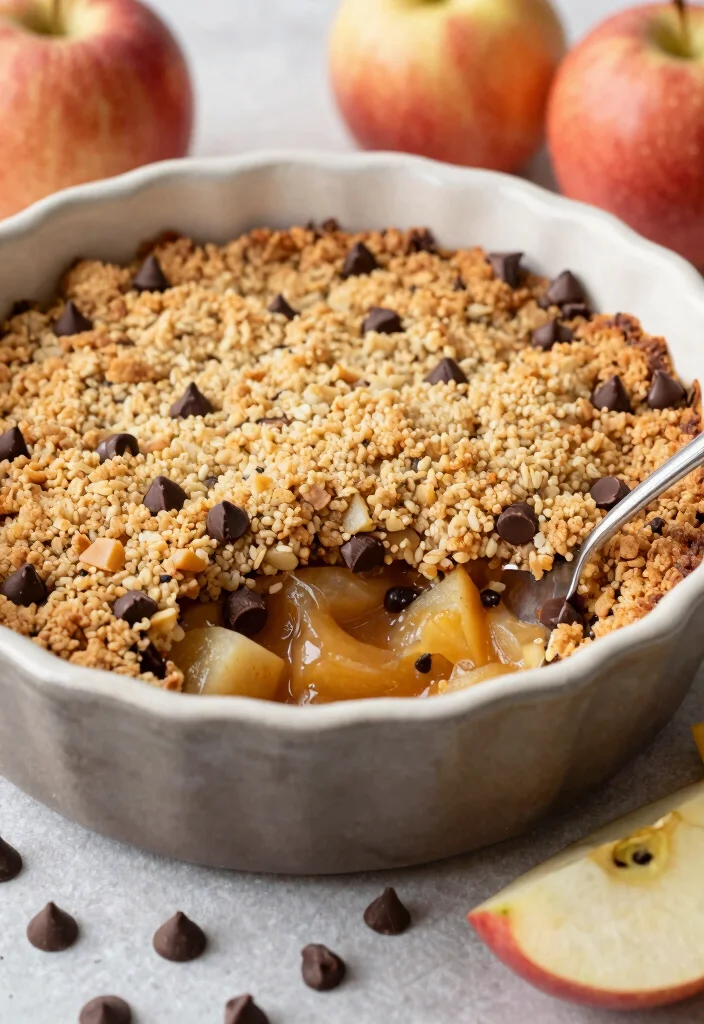 10 Easy Gluten Free Apple Crumble Recipes Crispy Topping and Juicy Filling - 8. Chocolate Chip Apple Crumble 1