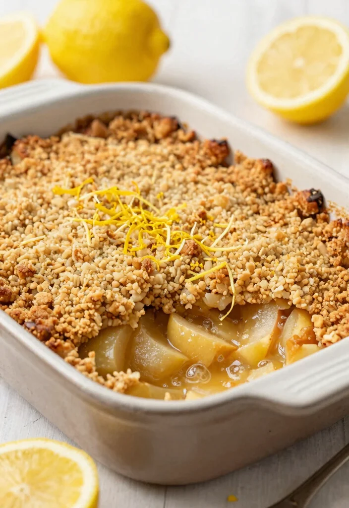 10 Easy Gluten Free Apple Crumble Recipes Crispy Topping and Juicy Filling - 9. Lemon Zest Apple Crumble 1