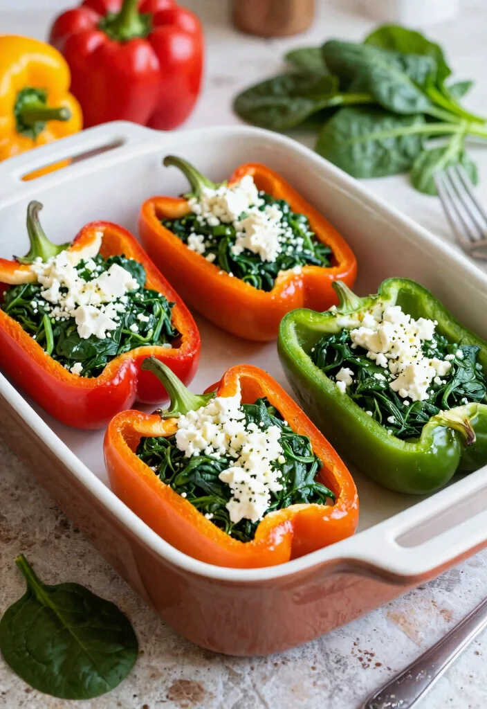 10 Easy Gluten Free Recipes for Delicious Everyday Meals and Treats - 9. Spinach and Feta Stuffed Peppers 1