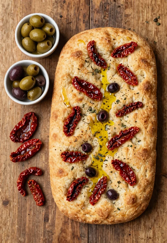 10 Fluffy Gluten Free Focaccia Bread Recipes Crispy Outside Soft Inside - 3. Sun-Dried Tomato and Olive Focaccia 1