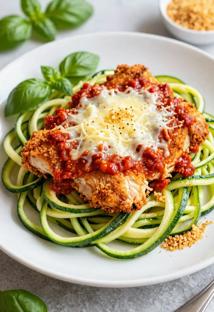 11 Crispy Gluten Free Chicken Parmesan Recipes Better Than Takeout - 9. Baked Chicken Parmesan with Zucchini Noodles 1