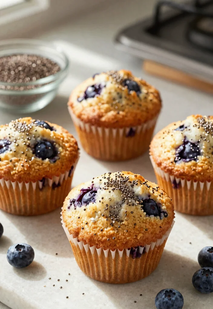 12 Fluffy Gluten Free Blueberry Muffins Bursting With Fresh Flavor - 10. Chia Seed Blueberry Muffins 1