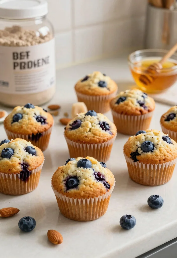 12 Fluffy Gluten Free Blueberry Muffins Bursting With Fresh Flavor - 12. Protein-Packed Blueberry Muffins 1