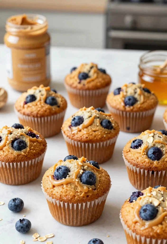 12 Fluffy Gluten Free Blueberry Muffins Bursting With Fresh Flavor - 4. Peanut Butter Blueberry Muffins 1