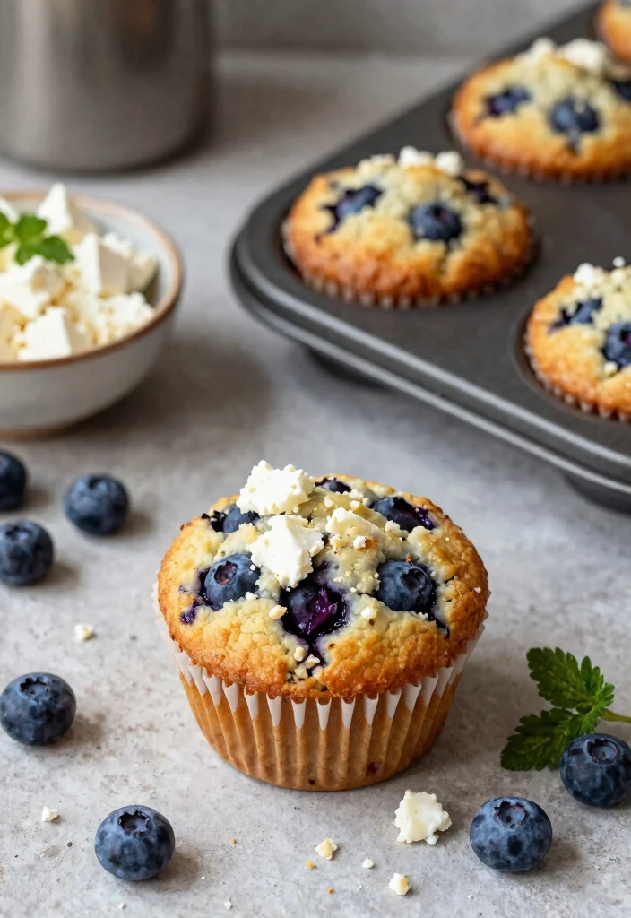 12 Fluffy Gluten Free Blueberry Muffins Bursting With Fresh Flavor - 9. Savory Blueberry Muffins with Feta 1