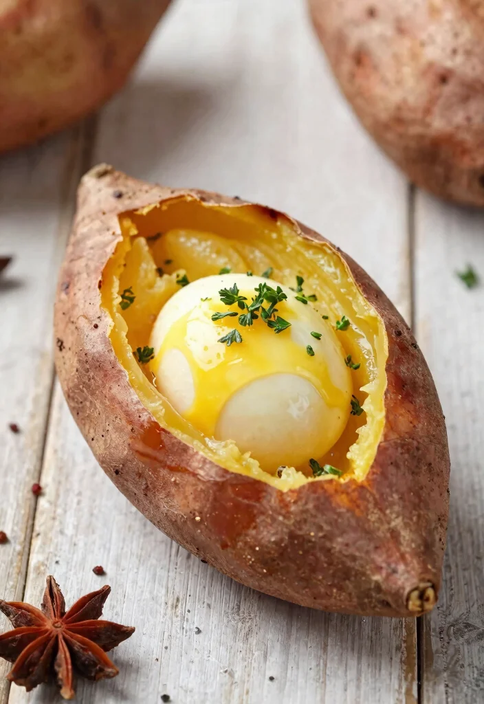 15 Easy Gluten Free Breakfast Ideas Quick Filling and Low Carb - 12. Baked Sweet Potato and Eggs 1