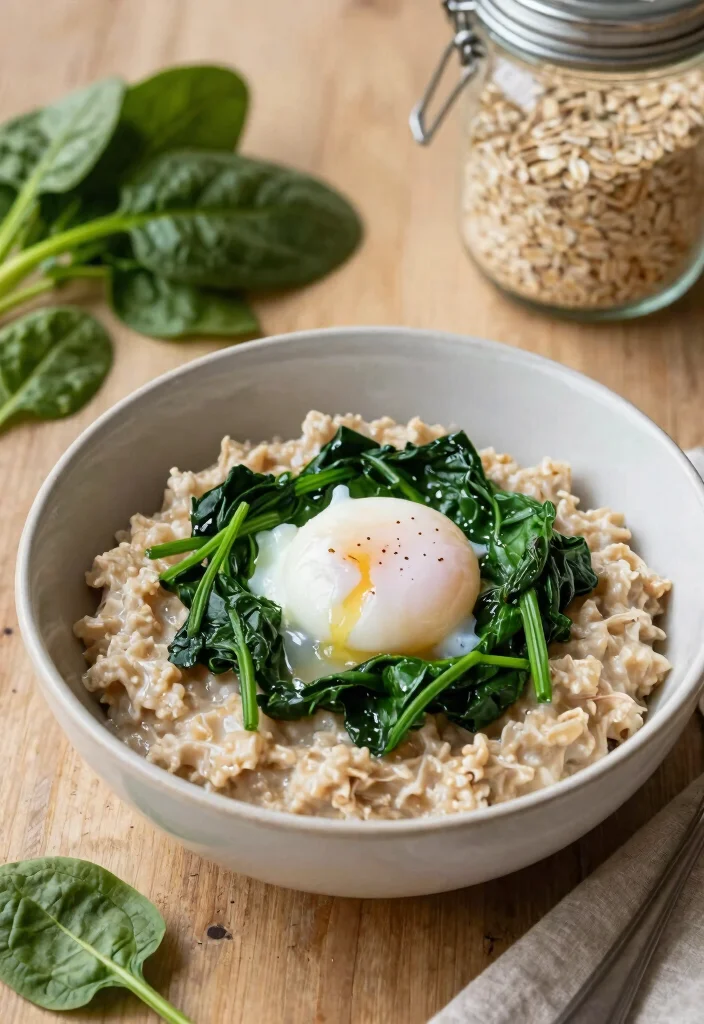 15 Easy Gluten Free Breakfast Ideas Quick Filling and Low Carb - 14. Savory Oatmeal with Spinach and Egg 1