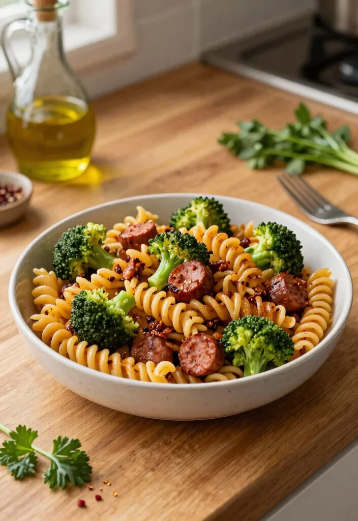 8 Easy Gluten Free Pasta Recipes for Quick and Satisfying Dinners - 4. Spicy Sausage and Broccoli Pasta 1