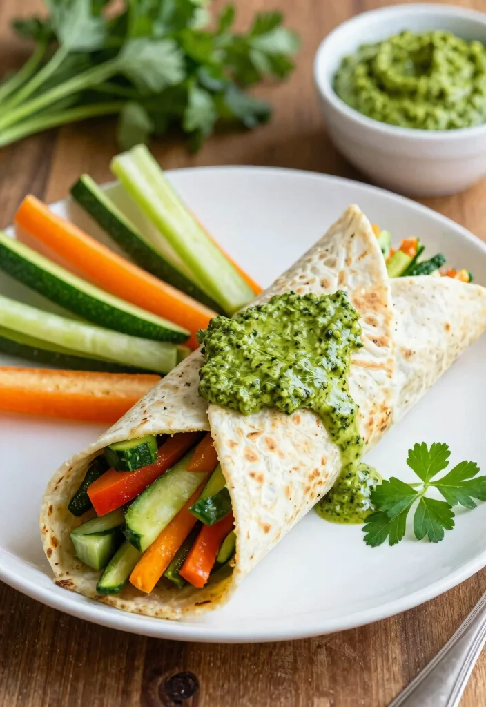 8 Easy Gluten Free Wrap Recipes Packed with Flavor for Lunch on the Go - 4. Creamy Pesto Veggie Wrap 1