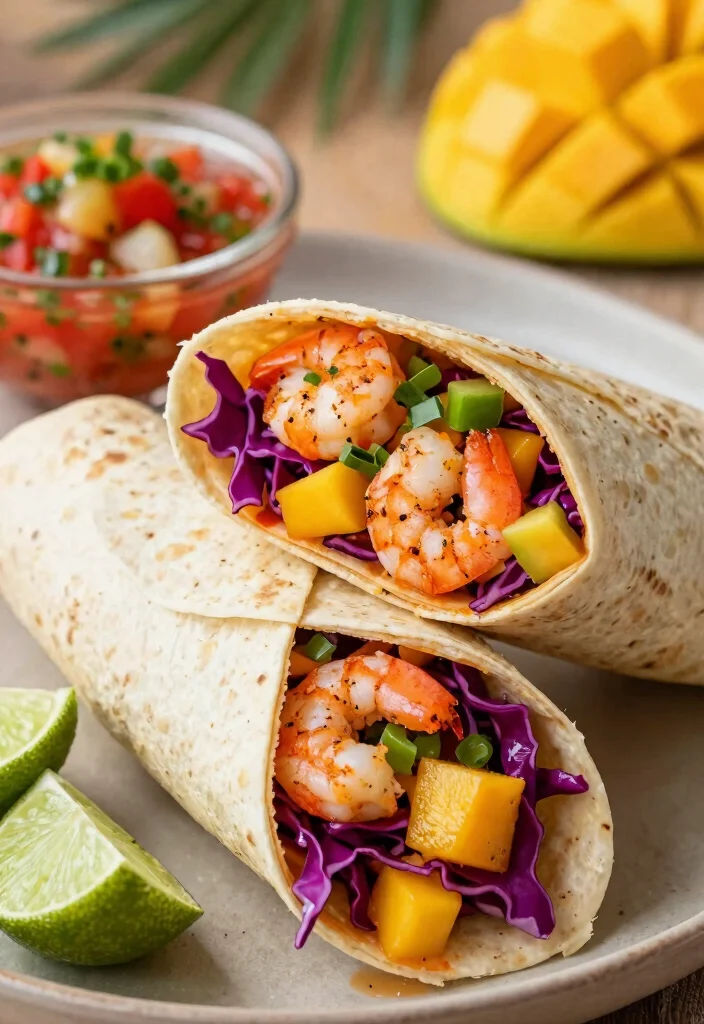 8 Easy Gluten Free Wrap Recipes Packed with Flavor for Lunch on the Go - 5. Shrimp and Mango Salsa Wrap 1