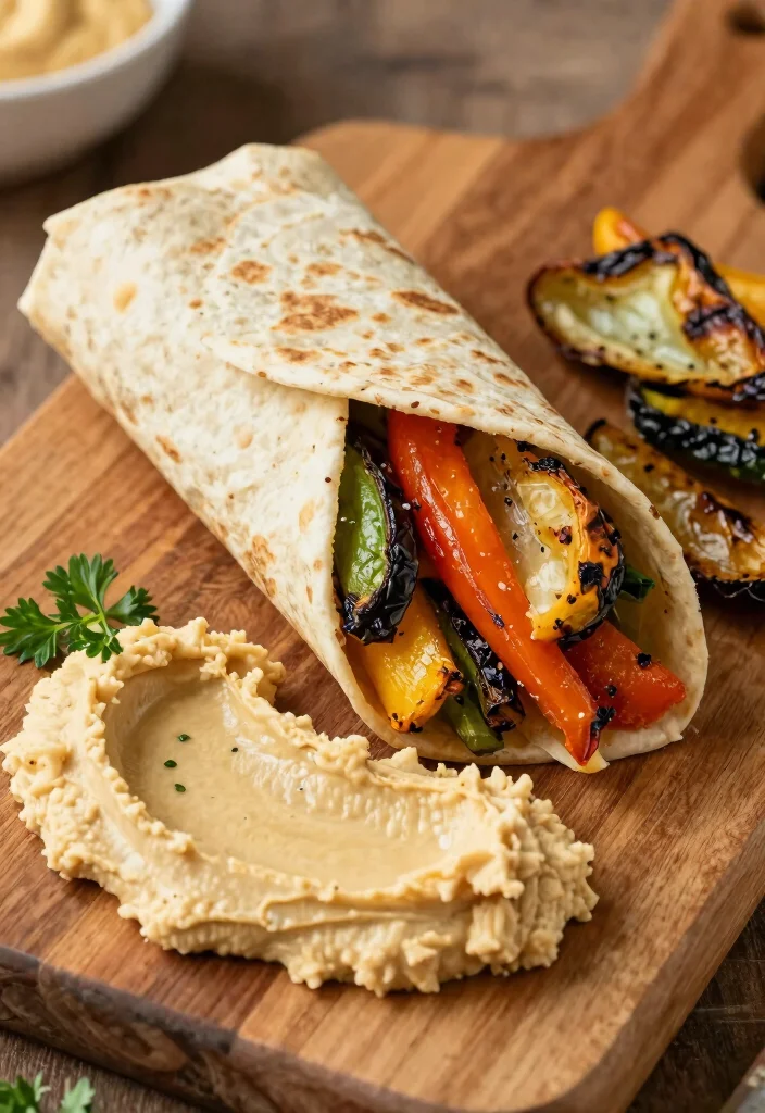 8 Easy Gluten Free Wrap Recipes Packed with Flavor for Lunch on the Go - 6. Hummus and Roasted Veggie Wrap 1