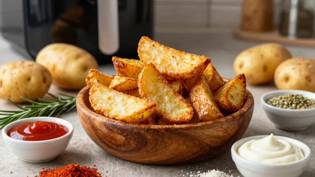 8 Crispy Air Fryer Potato Wedges Recipes Seasoned Golden and Addictive - Hot Cook Recipes